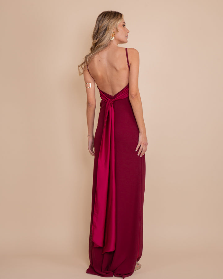 Vestido Sicilia Burdeo